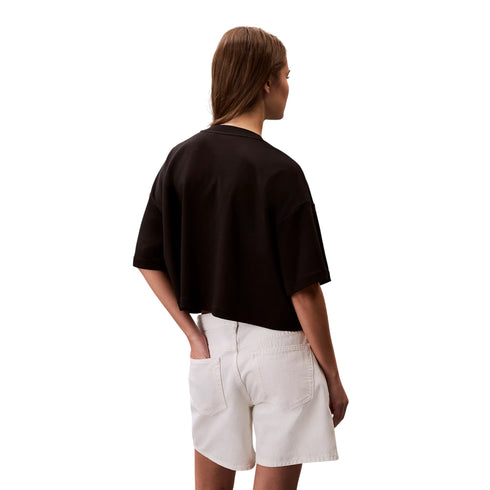 T-shirt Donna cropped, dalla vestibilità comoda, con maniche corte
